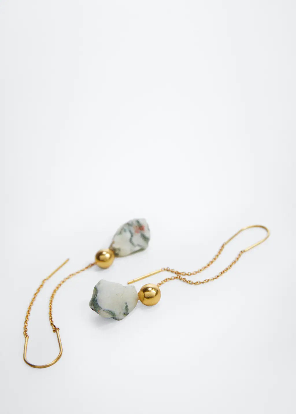 Stone thread earrings