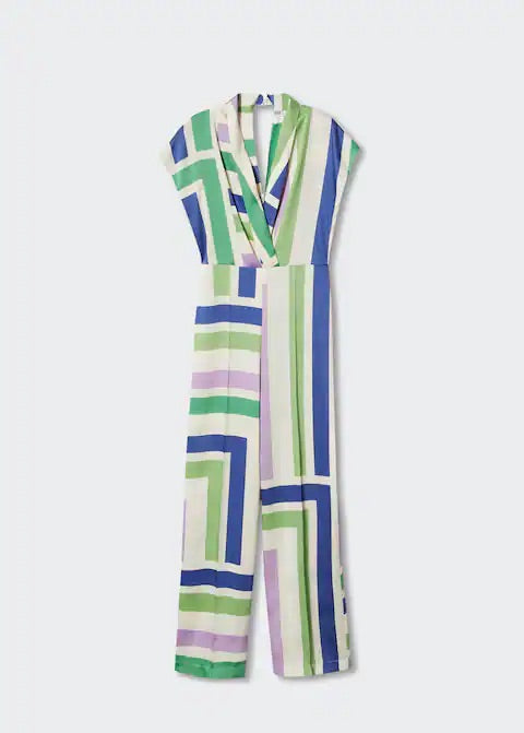 Striped satin jumpsuit