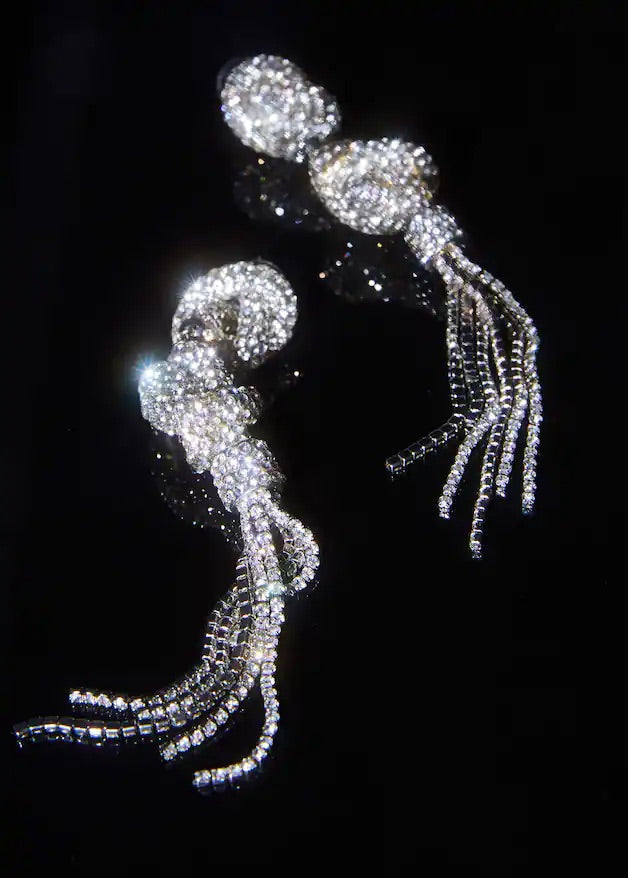 Earrings crystals knots