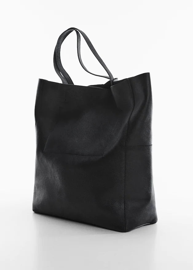 Leather shopper bag