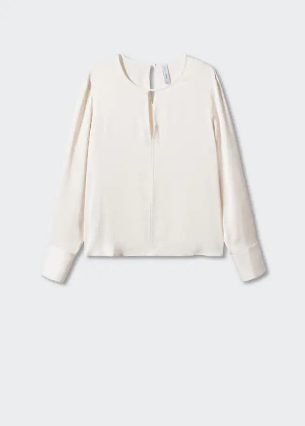 Satin blouse with slit