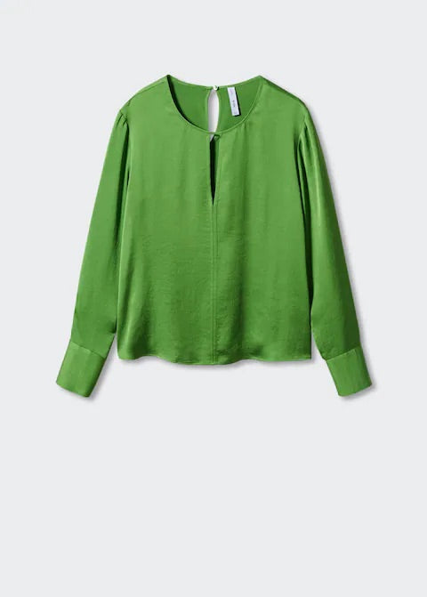 Satin blouse with slit