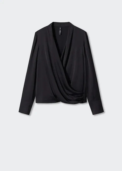 Satin wrap blouse