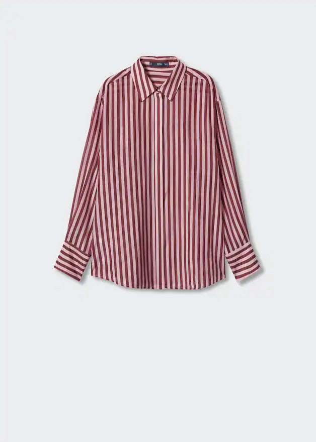 Striped cotton oversized shirt