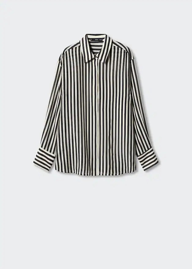 Striped cotton oversized shirt