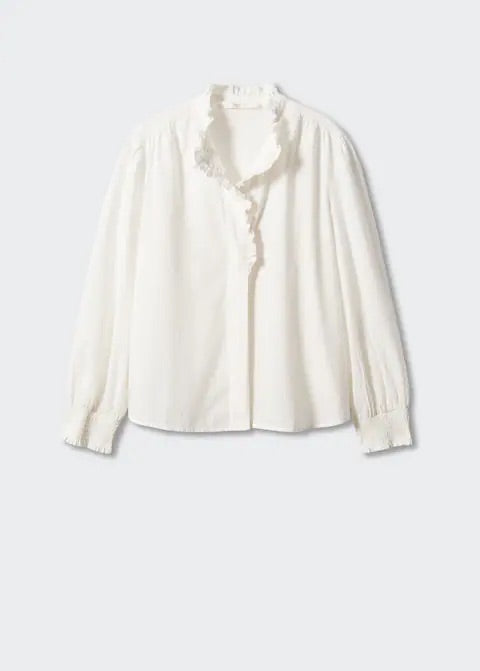 Ruffled plumeti blouse