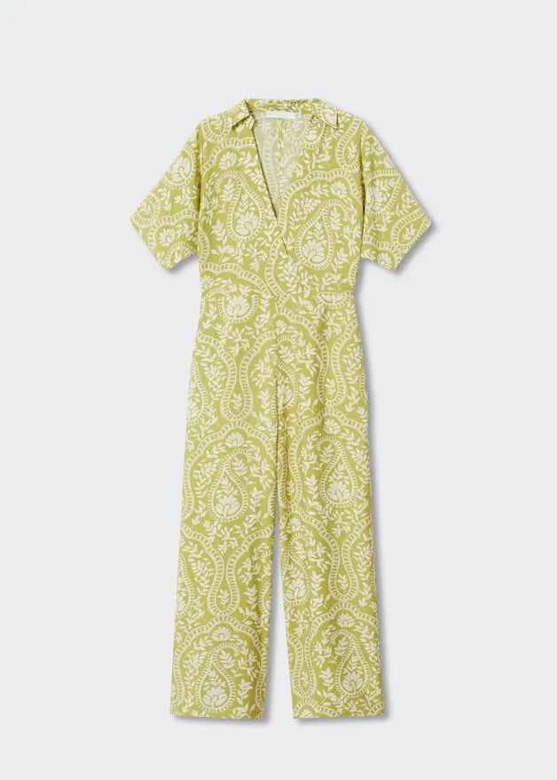 Printed wrap jumpsuit