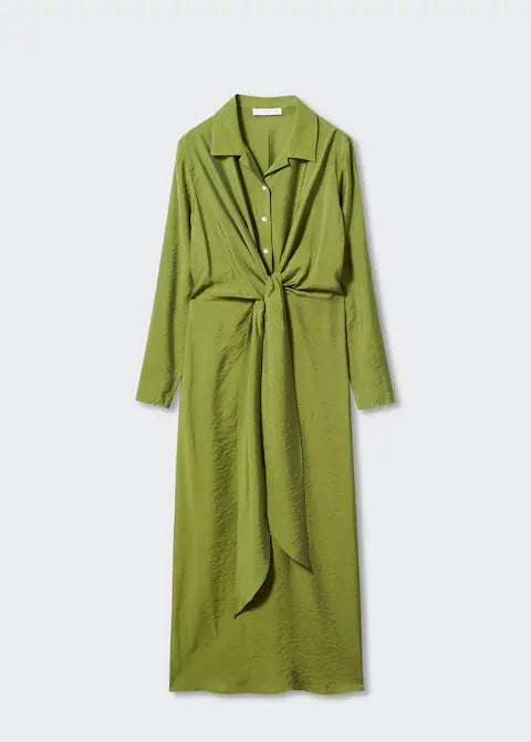 Knot detail shirt dress