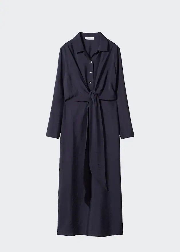 Knot detail shirt dress