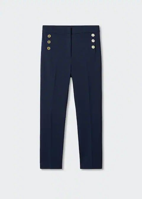 Cropped button trousers