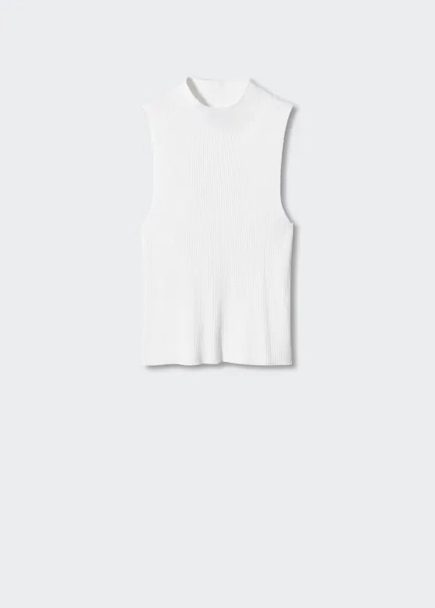 High collar ribbed top