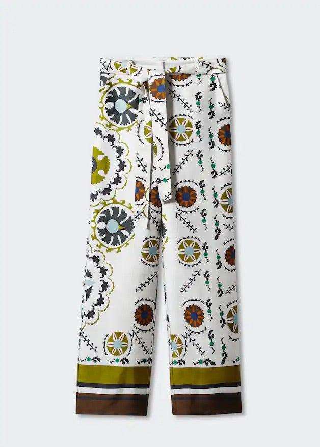 Satin printed trousers