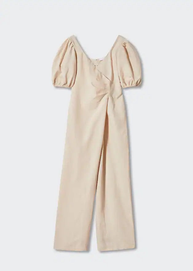 Jumpsuit with puffed sleeves