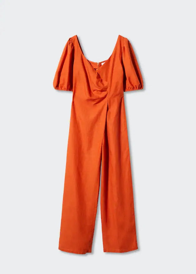 Jumpsuit with puffed sleeves