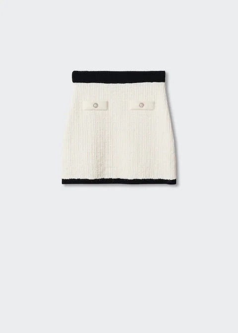 Buttoned tweed skirt