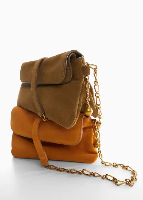 Chain suede bag