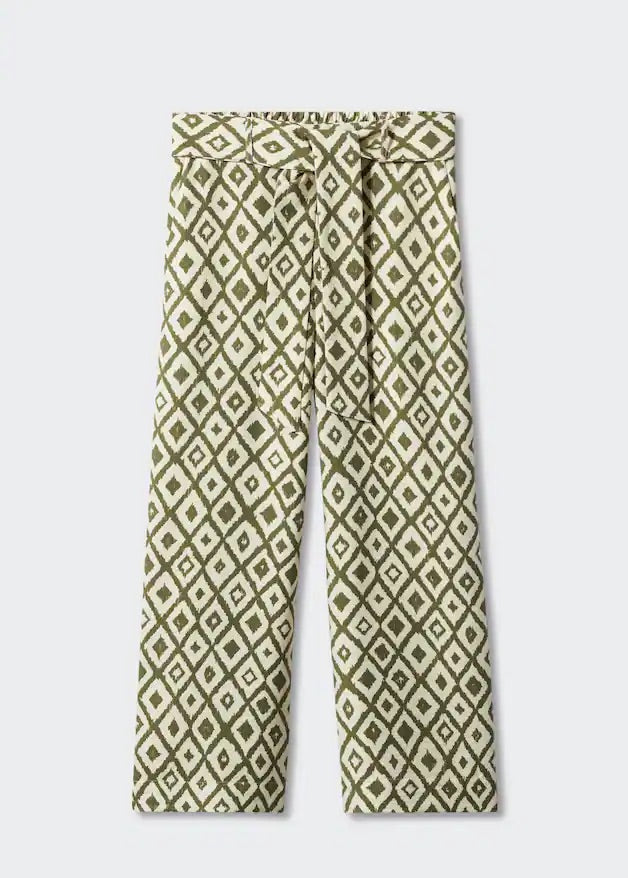Bow printed trouser