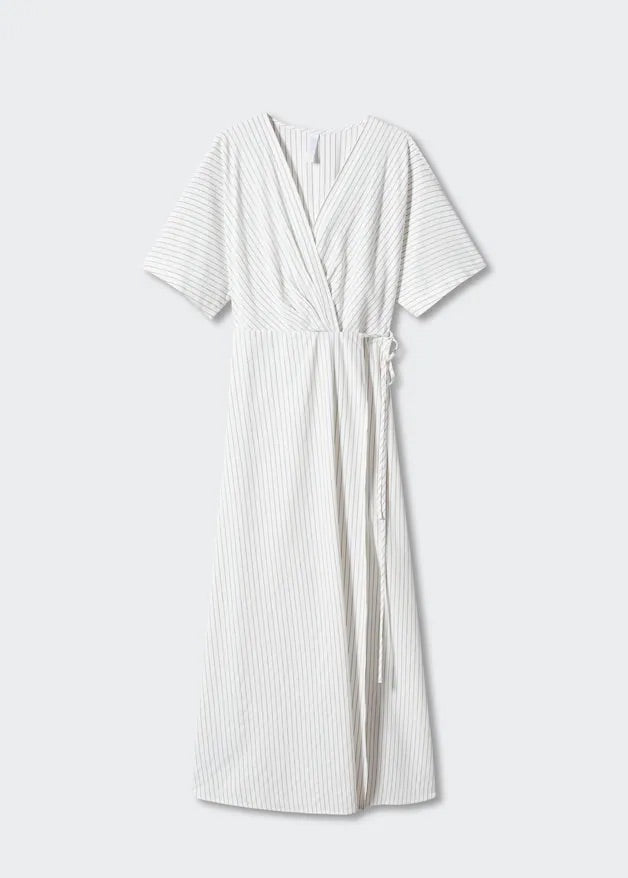 Striped wrap dress