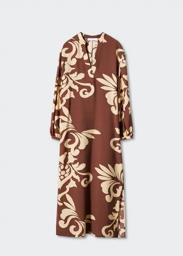 Printed cut-out detail dress