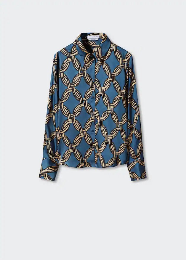 Geometric-print blouse