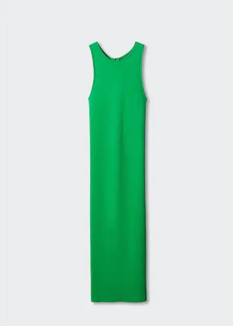 Ribbed knitted dress with zip