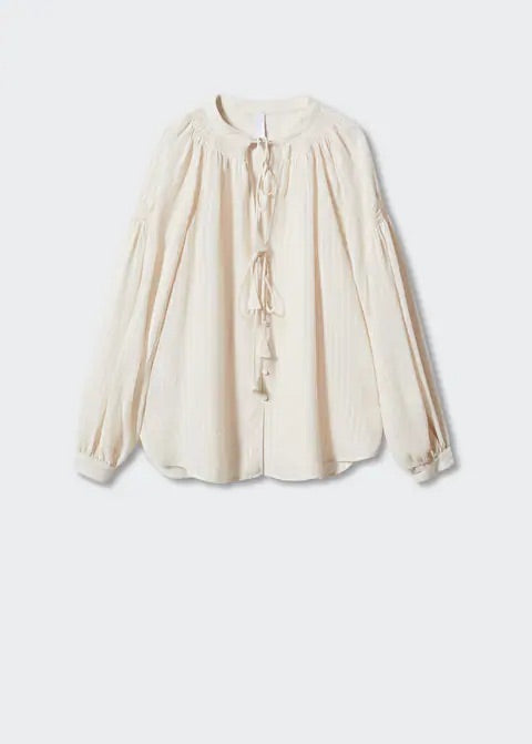 Boho blouse with tassel detail