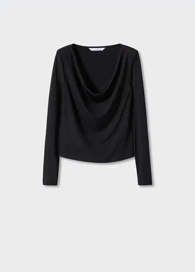 Draped neckline T-shirt