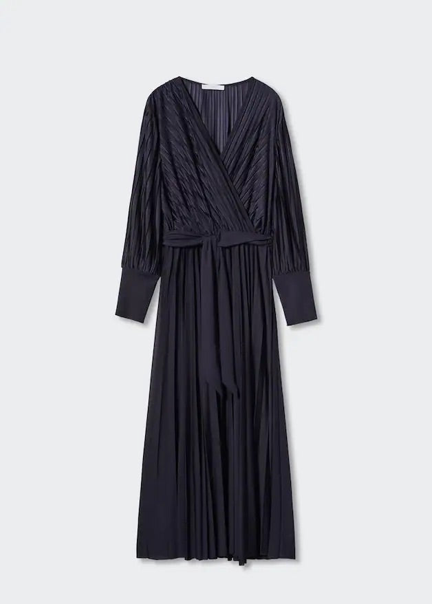 Pleated wrap dress