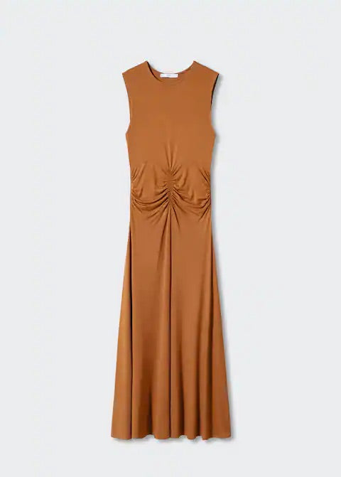 Dress with gathered waist