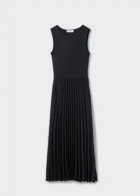 Pleated knitted dress