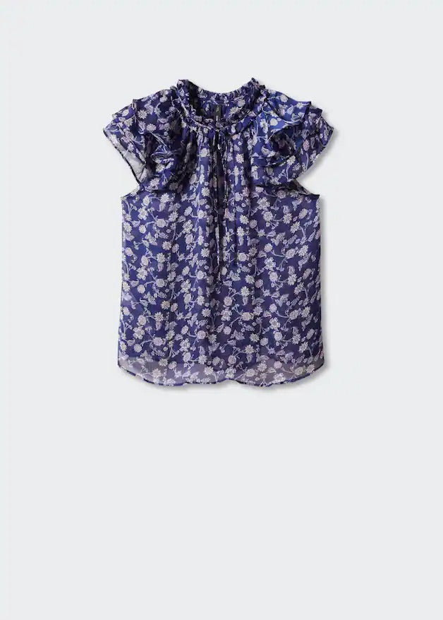 Floral ruffled blouse
