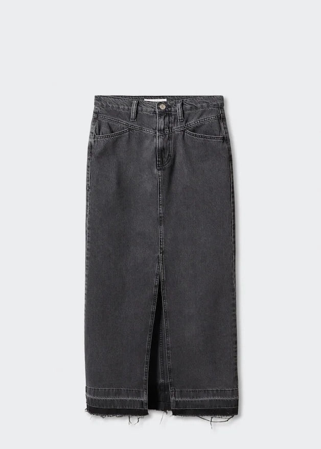 Denim long skirt