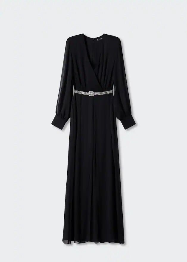Chiffon dress with slits