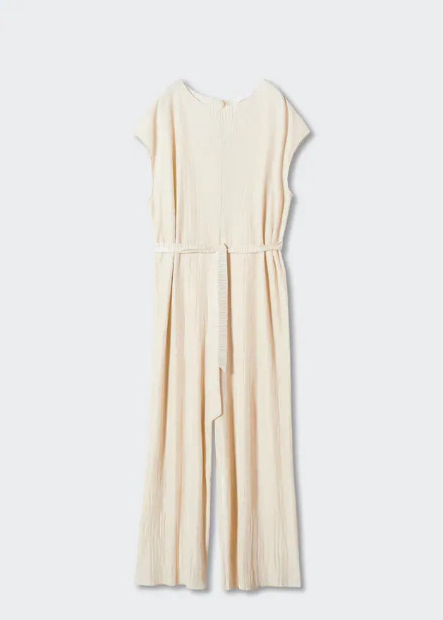 Satin pleated jumpsuit