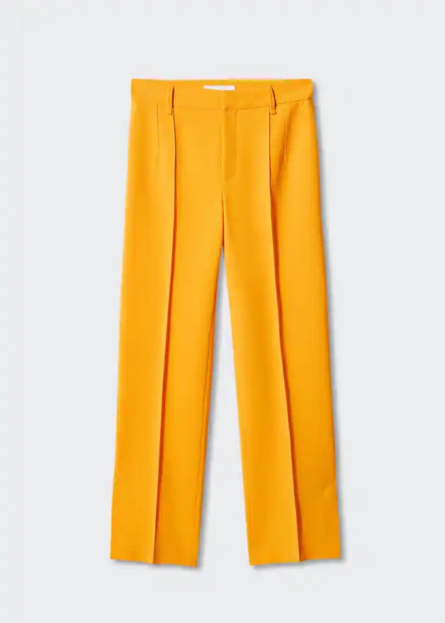 Straight trousers with openings