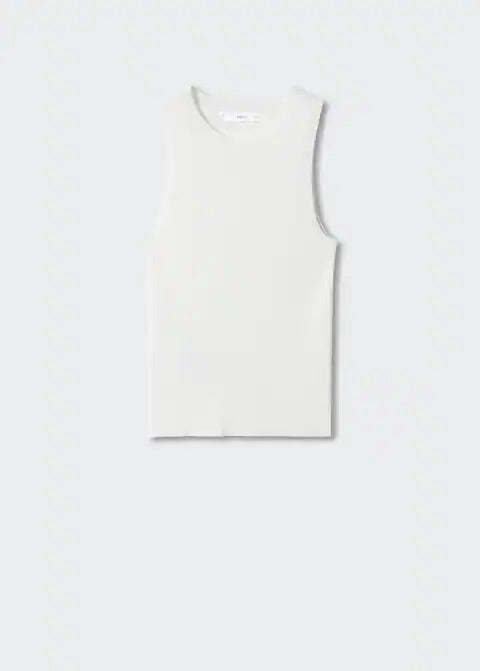 Knitted top with wide straps