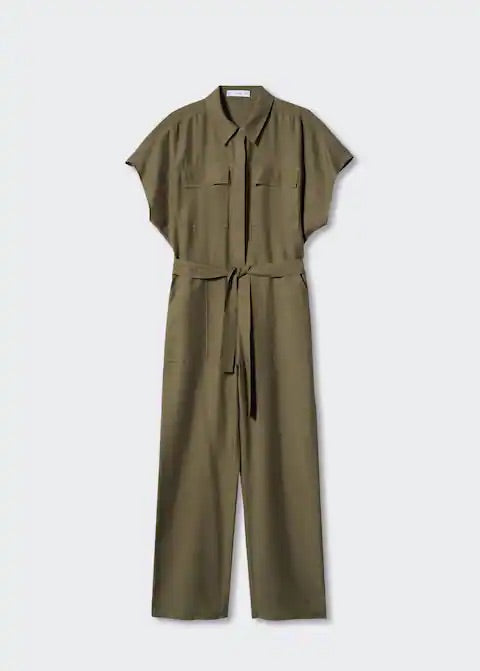 Lyocell jumpsuit with belt