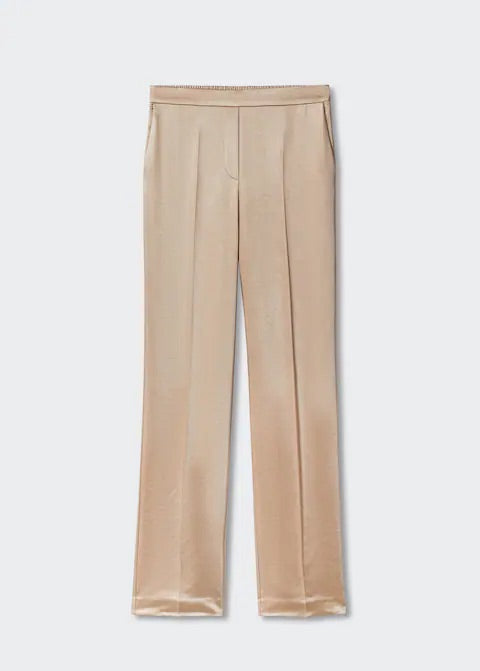 Satin trousers with elastic waist