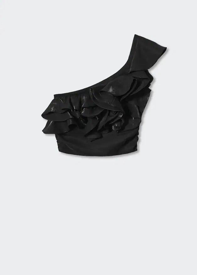 Asymmetric ruffled blouse