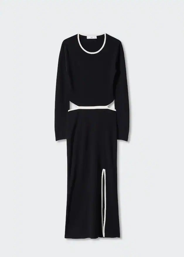 Knitted dress with openings