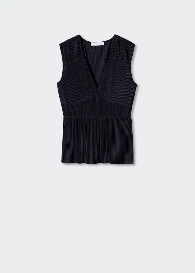 Pleated satin top
