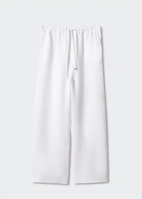 Bow linen trousers