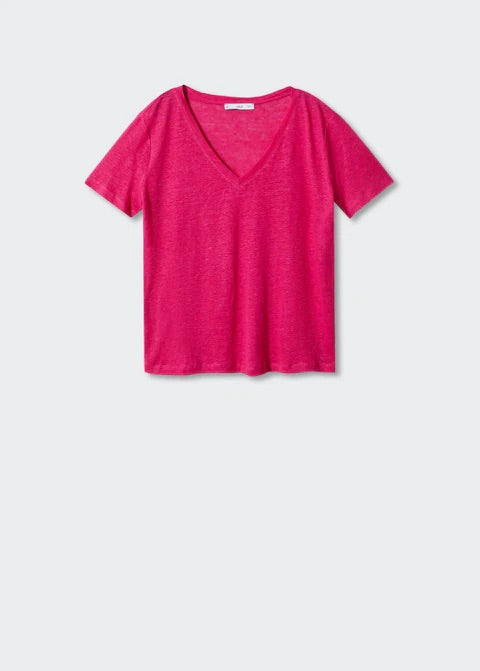 V-neck linen t-shirt