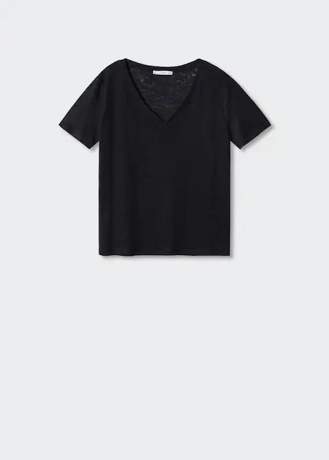 V-neck linen t-shirt