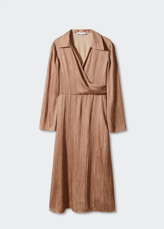 Satin shirt dress