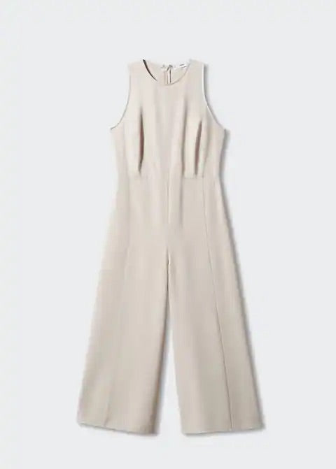 Cropped jumpsuit with straps