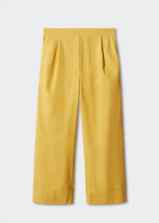 Pleated culottes trousers