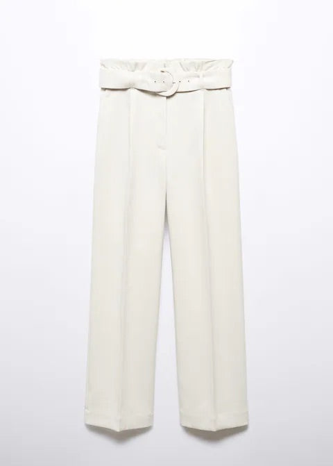 Belted paperbag trousers