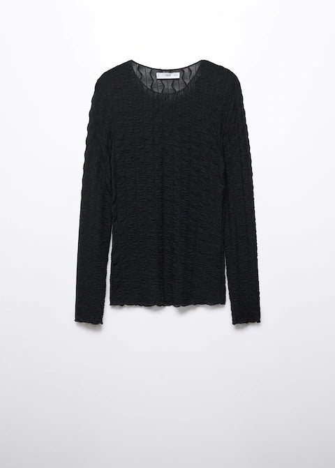 Long-sleeved t-shirt with ruffles