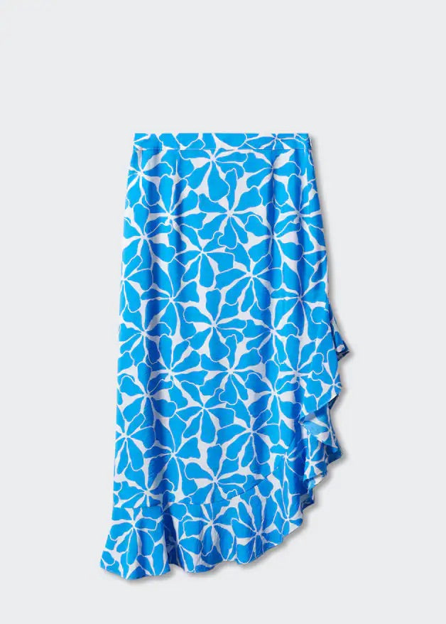 Asymmetrical printed skirt